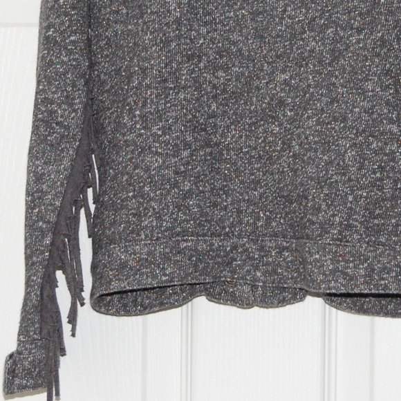 Lucky Brand Girls Size 5, Gray Soft Cotton Jacket with Fringe Sleeves - Picture 7 of 12